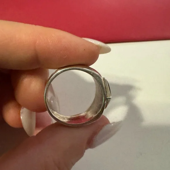 Stunning 925 Sterling silver and onyx vintage size 10 ring 10g - Picture 3 of 16